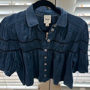 NWT Leandra shirred yoke blouse by Maeve from Anthropologie. Size L.